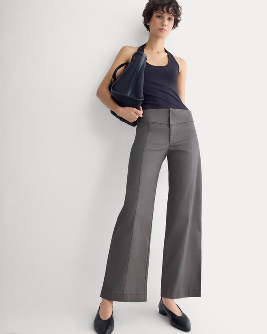 womens-tailored-drape-seam-pant-charcoal-grey | primary