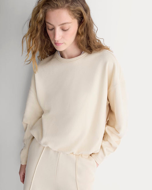 womens-light-terry-bubble-sweatshirt-parchment | primary