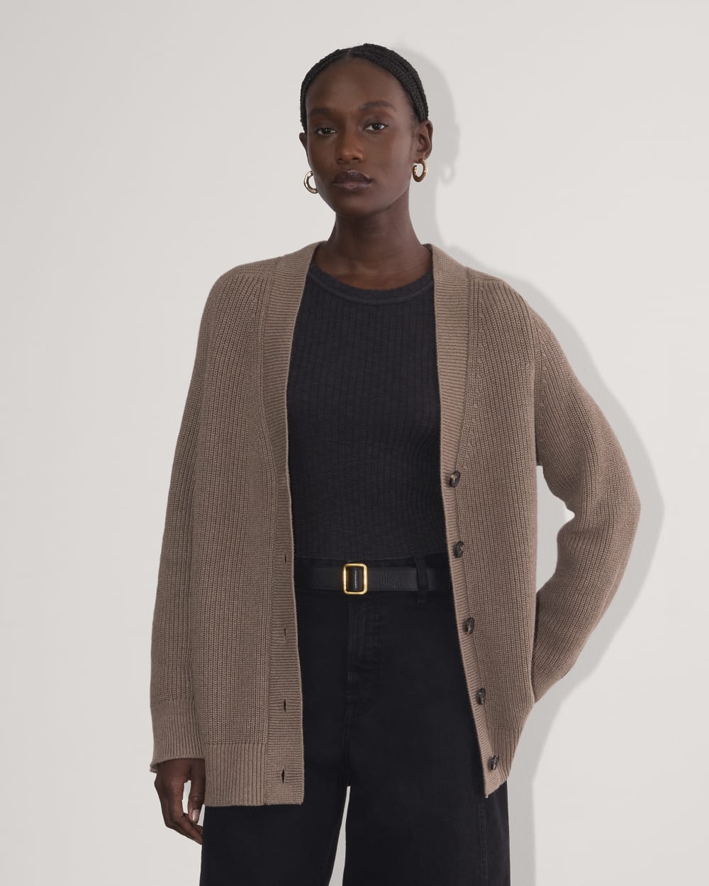womens-cotton-v-neck-cocoon-cardigan-heather-taupe | primary