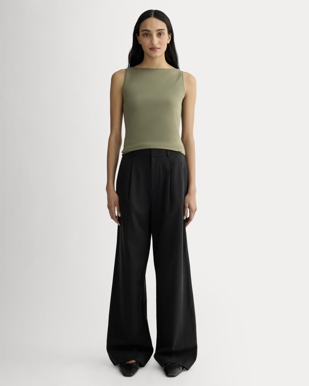The Form Boatneck Tank | Lichen Green – Everlane
