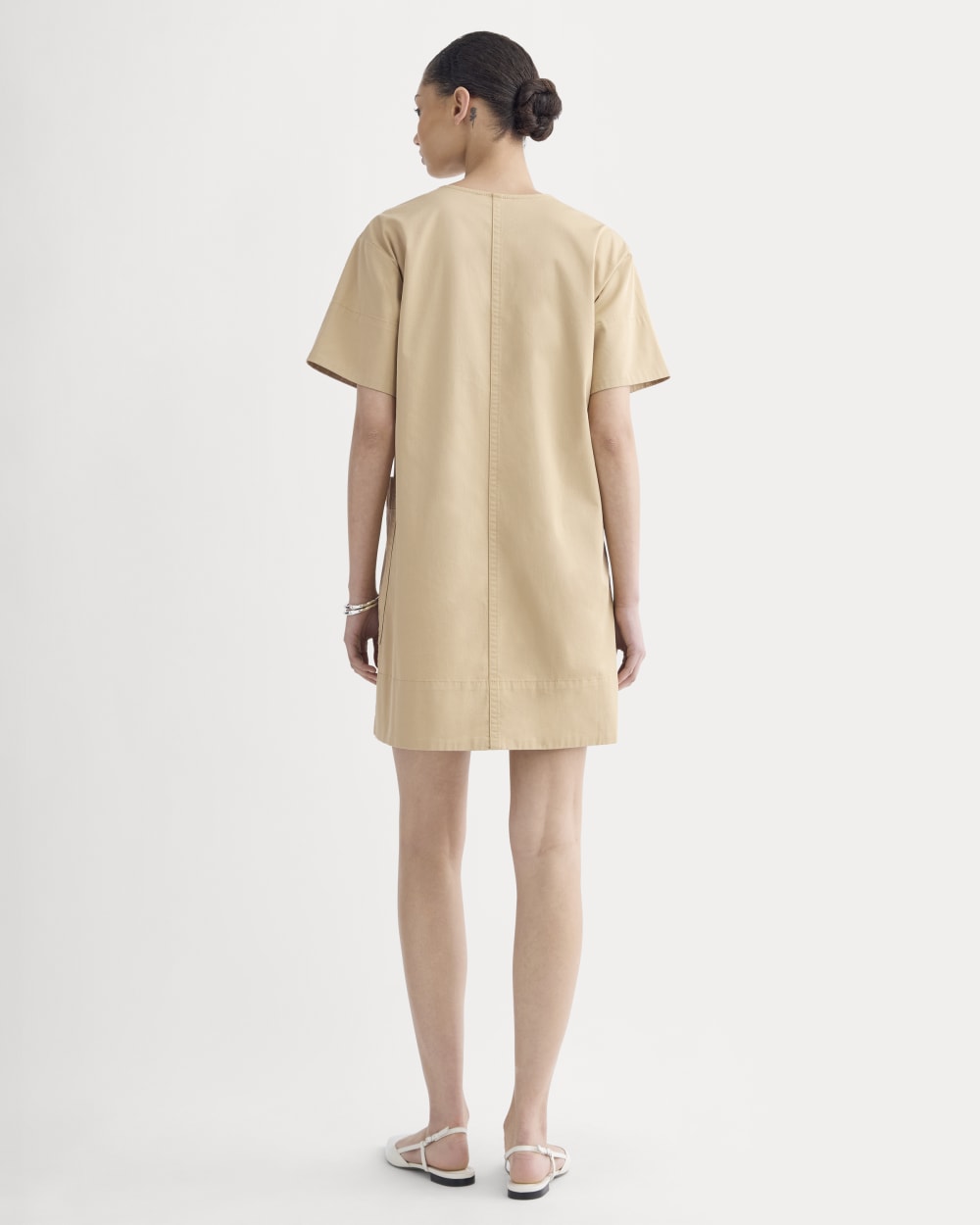 Everlane Safari Mini Dress in Classic Khaki, Size Medium, Cotton/Leather Everlane Safari Mini Dress in Classic Khaki, Size Medium, Cotton/Leather