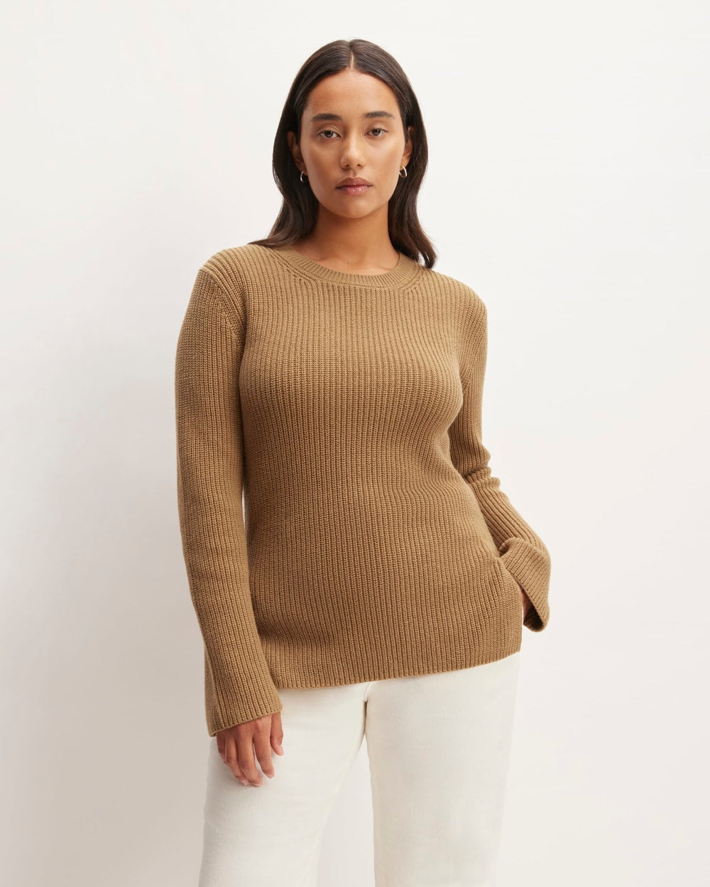 womens-organic-cotton-slim-crew-sweater-toasted-coconut | primary