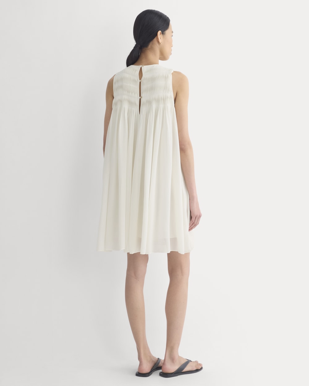 womens-twisted-pleated-mini-dress-silk-bone