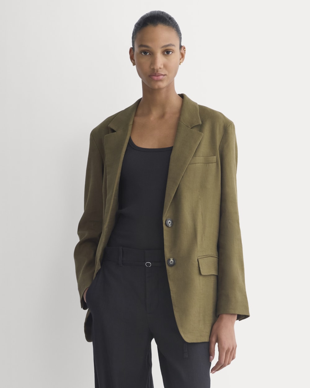 The Oversized Blazer in Stretch Linen