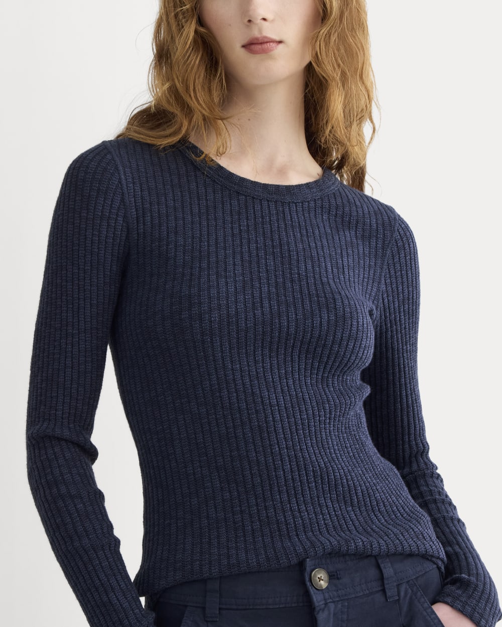 The Cozy Rib Long-Sleeve Tee | Navy – Everlane