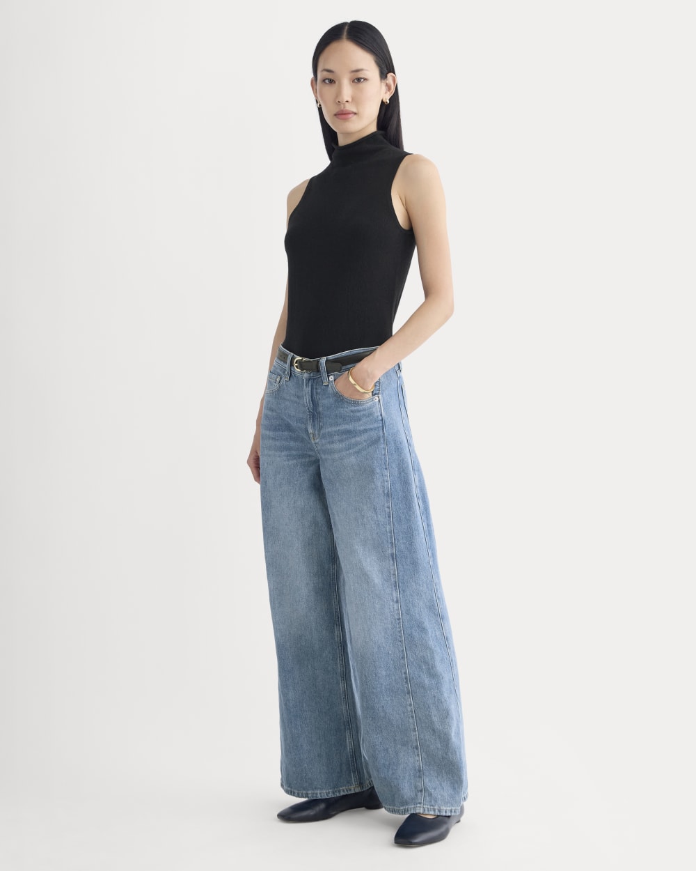 Paneled Ultra Wide-Leg Jean