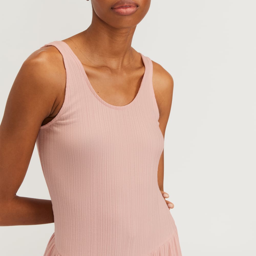 everlane pink dress Everlane Women's Pink Japanese Go Weave Tank MIDI Wrap Dress Pastel Women's 2