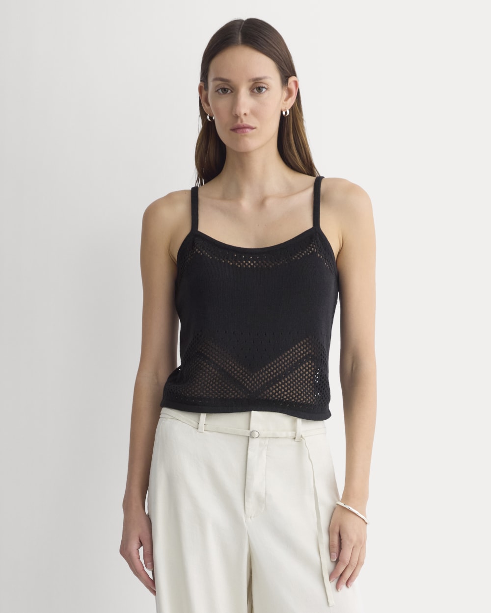 womens-lace-knit-cami-black | primary