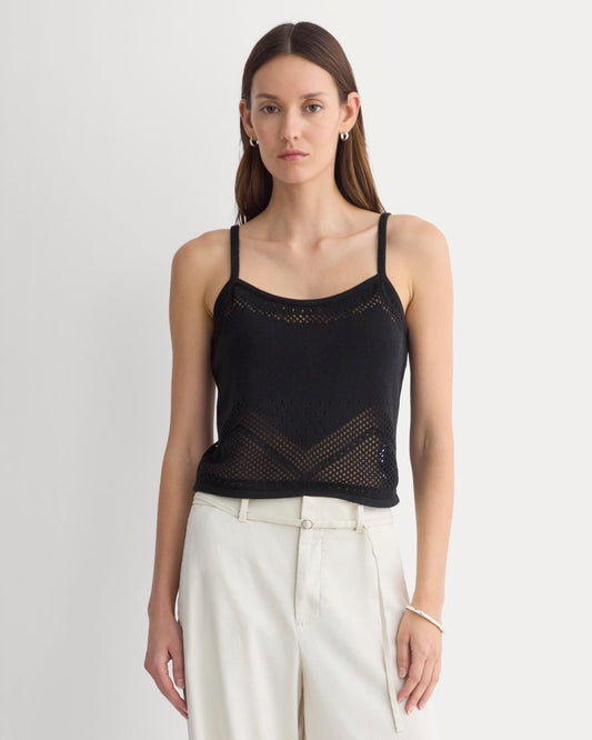 womens-lace-knit-cami-black | primary