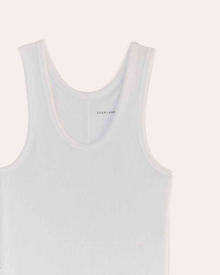 The Luxe Rib Racerback Tank | White – Everlane