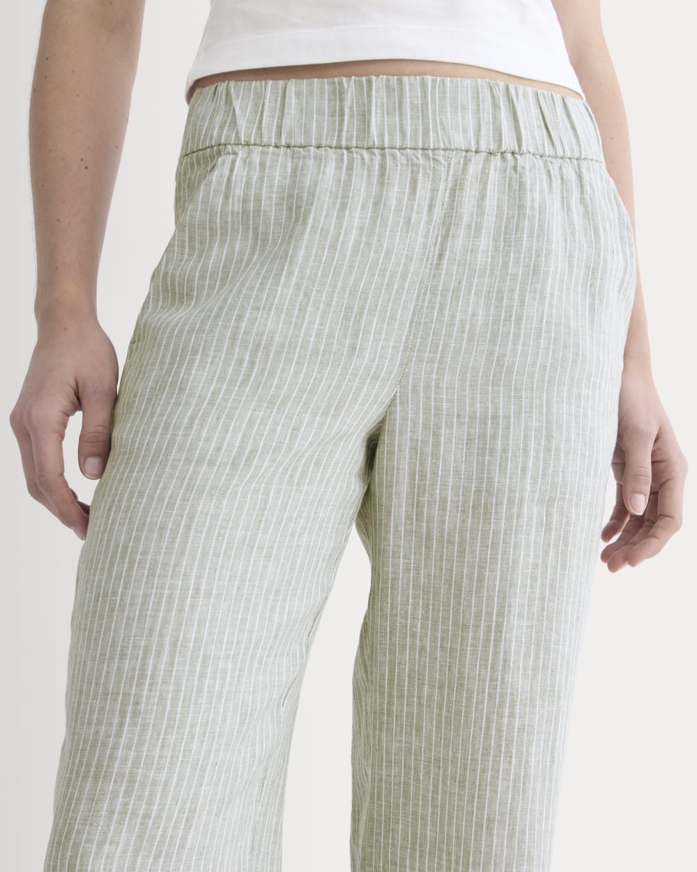 The Linen Easy Pant | Oil Green / White – Everlane