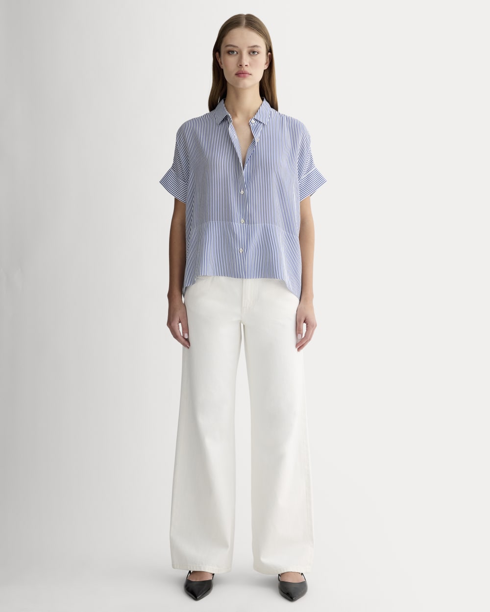 everlane silk square shirt dress The Satin Square-Neck Slip Dress