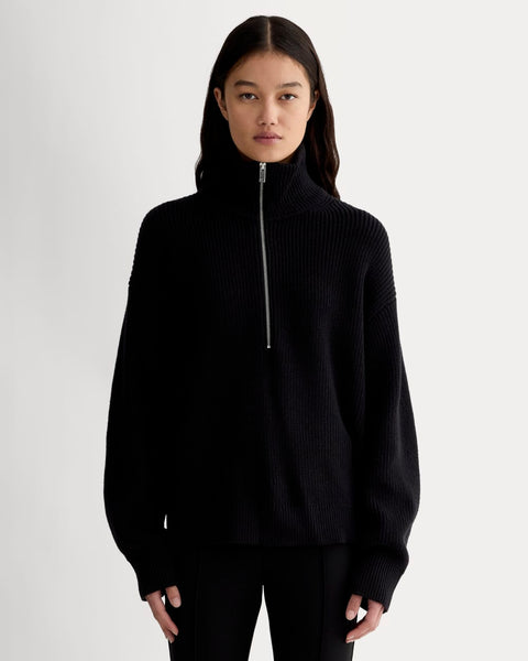 The Half-Zip in Everyday Cotton | Black – Everlane