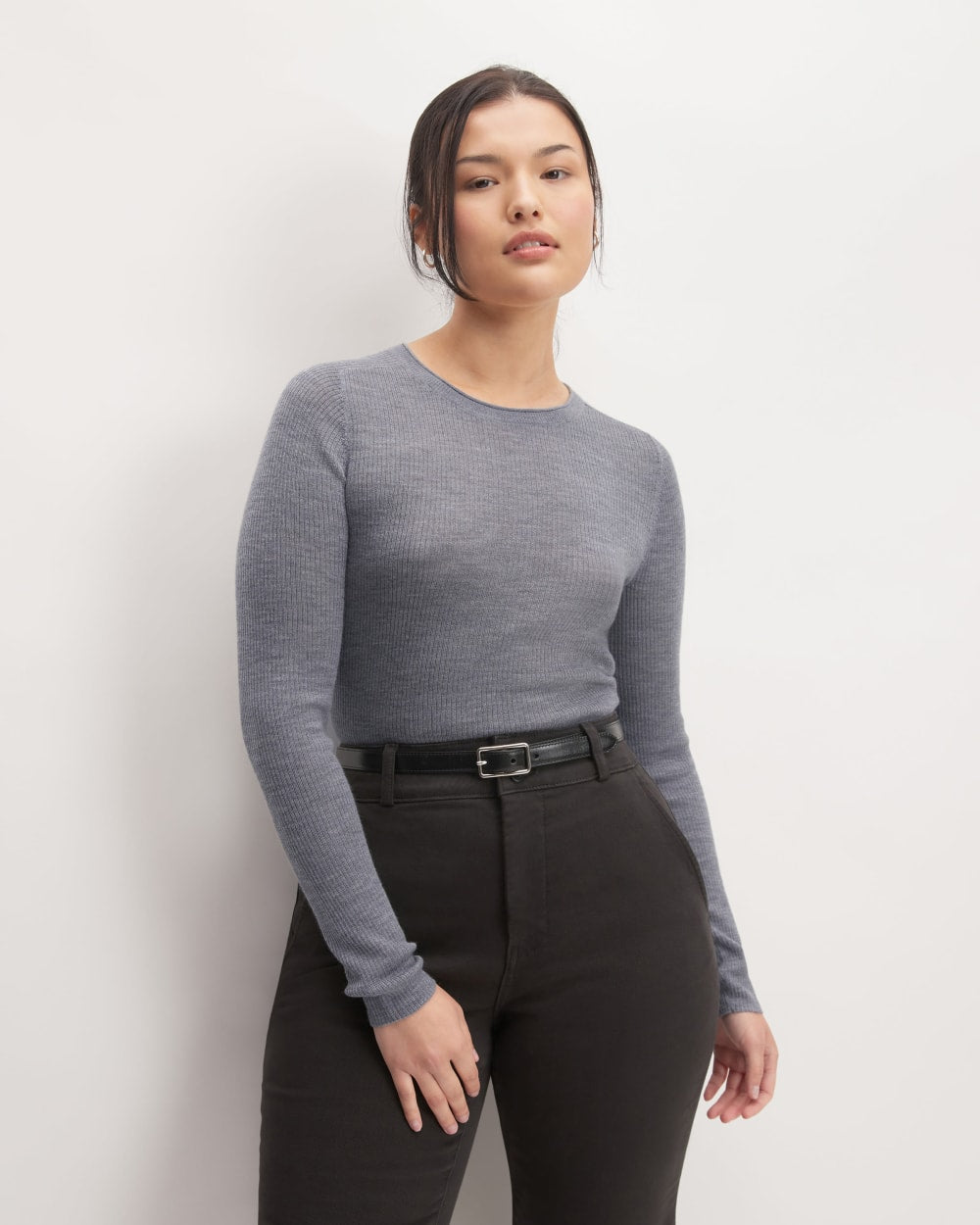 womens-ultrafine-merino-ribbed-crew-heather-mid-grey | primary