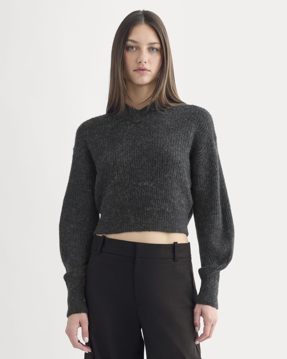 womens-cropped-cocoon-sweater-in-alpaca-heathered-black | primary