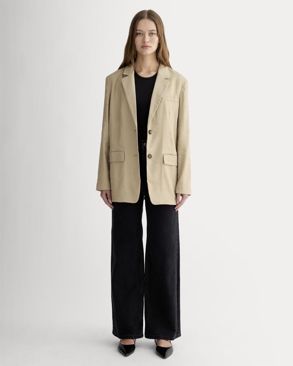 womens-oversized-blazer-stretch-linen-trench-coat-khaki