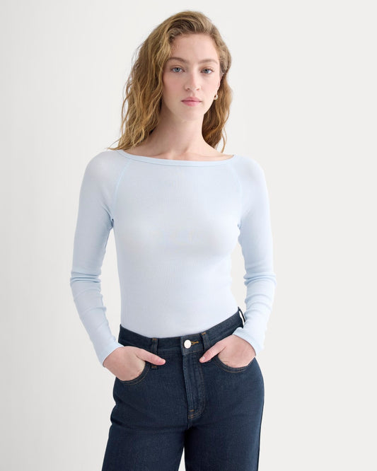 womens-luxe-rib-boatneck-top-skywriting | primary
