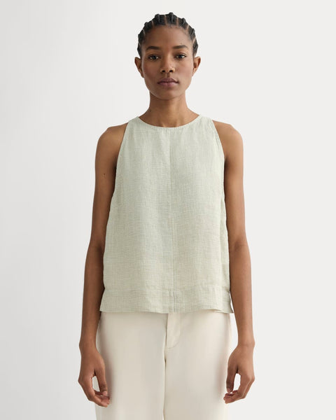トップス HIGH DENSITY FINX LINEN WEATHER TANK AURALEE HIGH DENSITY FINX LINEN WEATHER TANK 