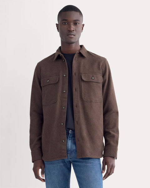 The Heavyweight Overshirt Uniform Heather Earth Brown – Everlane