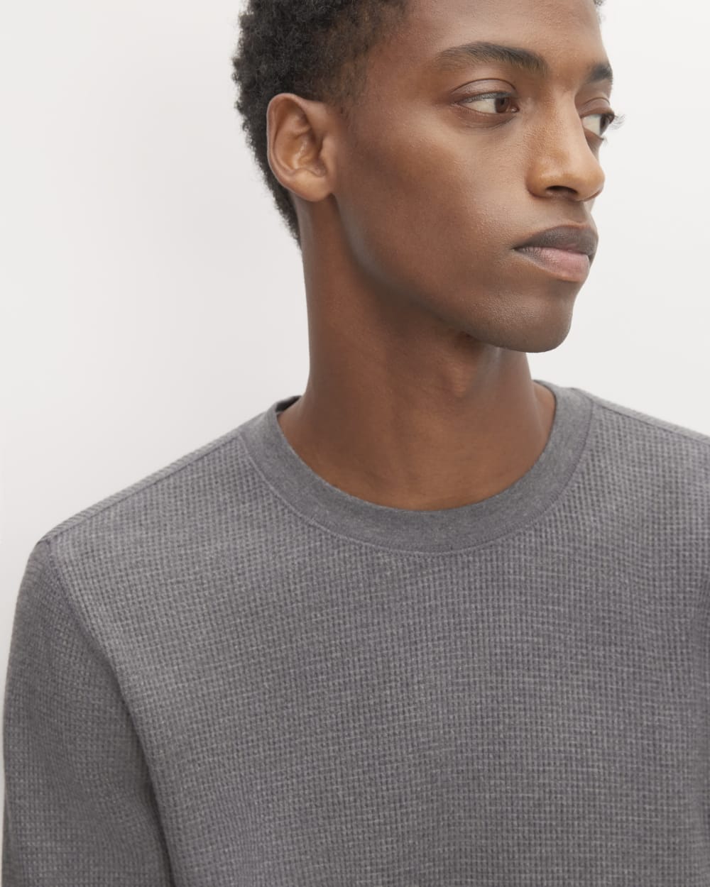The Waffle Long-Sleeve Crew | Heathered Charcoal – Everlane