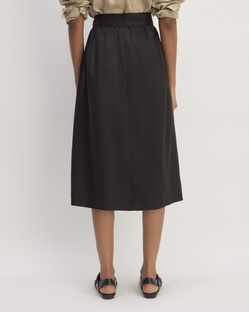 womens-linen-wrap-skirt-new-black