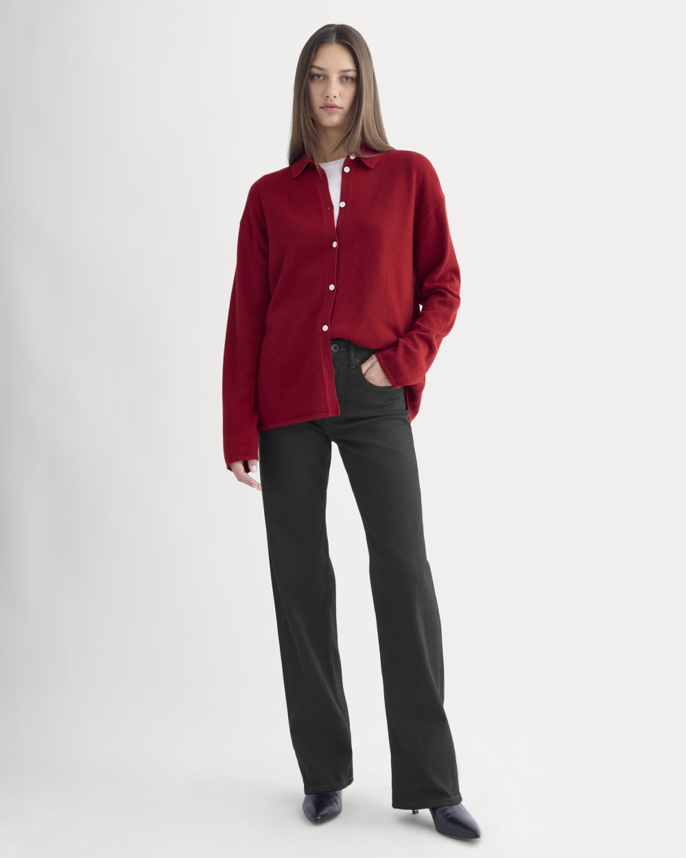 womens-cashmere-button-up-shirt-berry-red