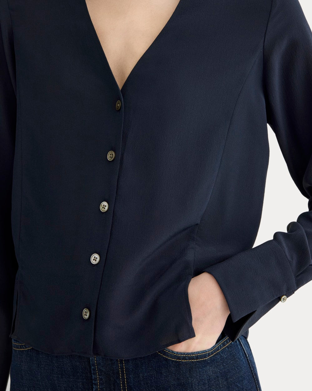 womens-v-neck-blouse-in-washable-silk-navy