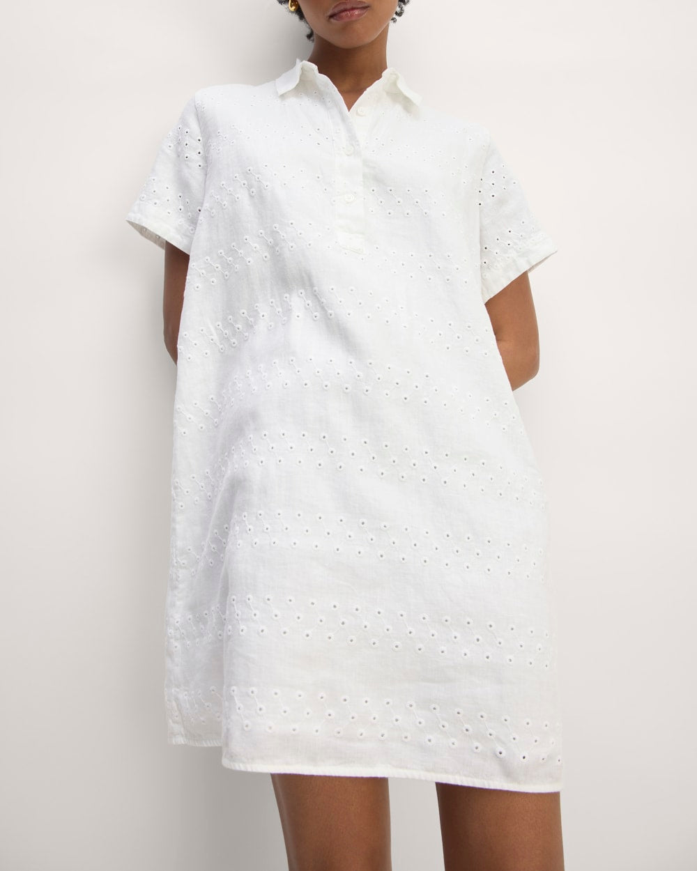 The Linen Eyelet Shirtdress | White Eyelet Everlane The Linen Eyelet Shirtdress | White Eyelet Everlane