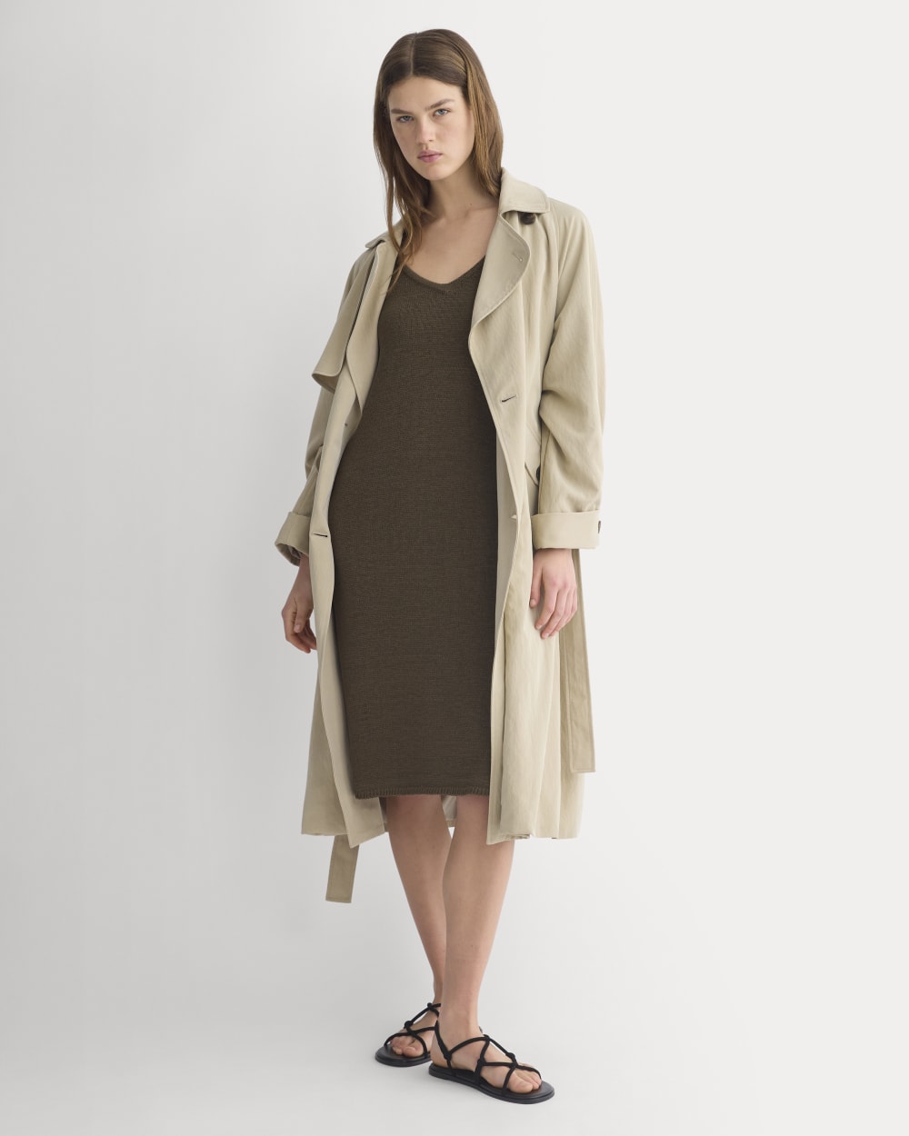 racerback midi dress Eterne V Neck in Black Womens LAgence Nura Racerback Midi Dress Light Olive Ribbed Racerback Midi