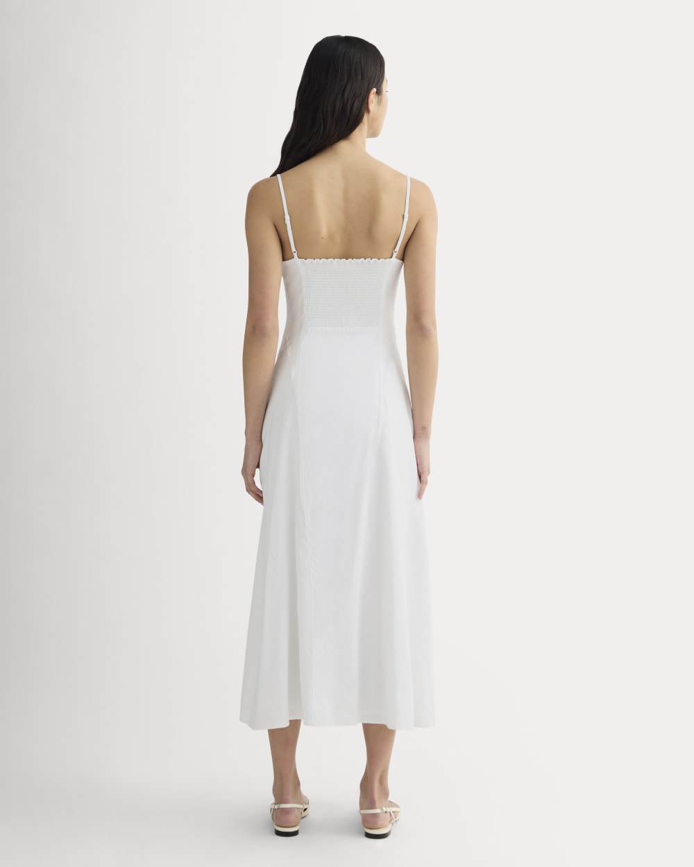The Seamed Dress in Stretch Linen | White Everlane The Seamed Dress in Stretch Linen | White Everlane