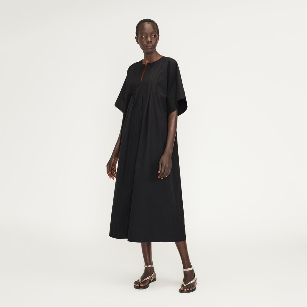 womens-poplin-caftan-dress-black | primary