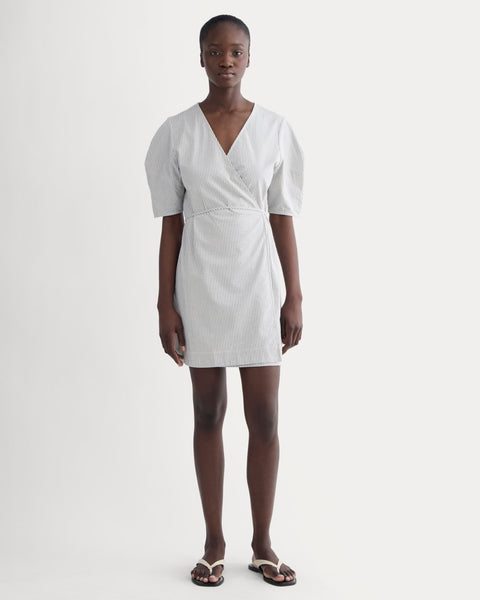 everlane shirred mini dress NWT Everlane The Shirred Mini Dress Sandstone Puff Sleeve Yoke Prairie XXS