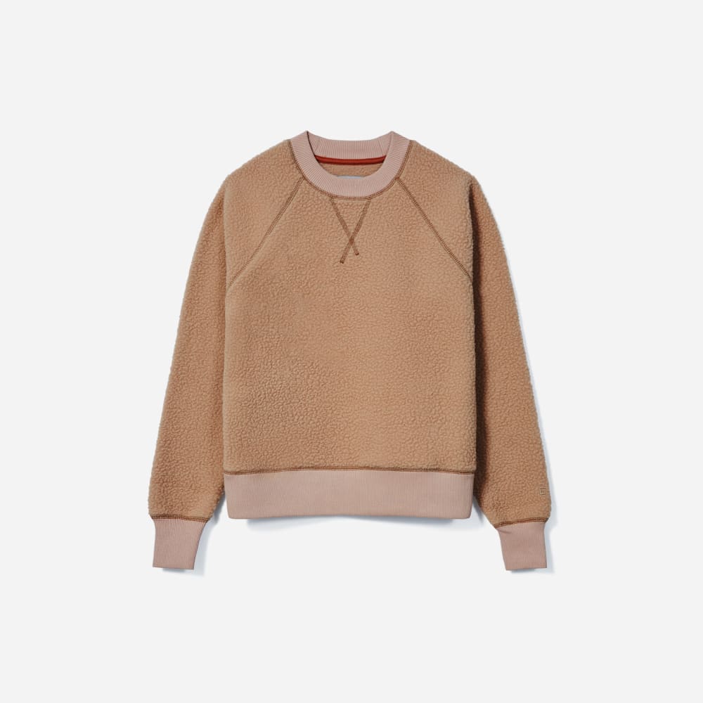 womens-renew-fleece-raglan-sweatshirt-camel | alt