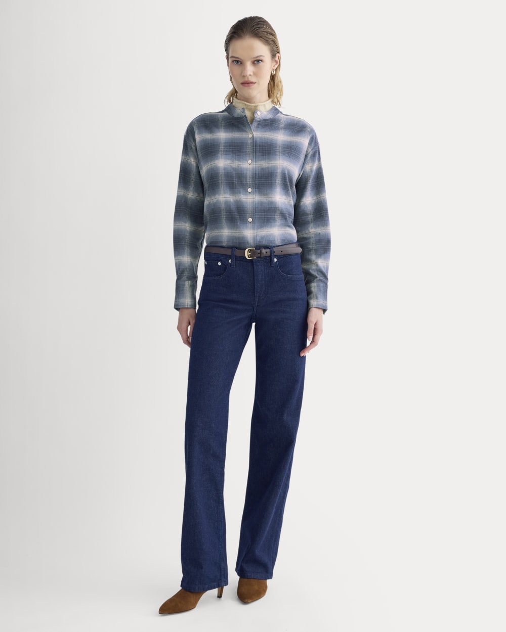 womens-flannel-shirt-blue-ombre-plaid