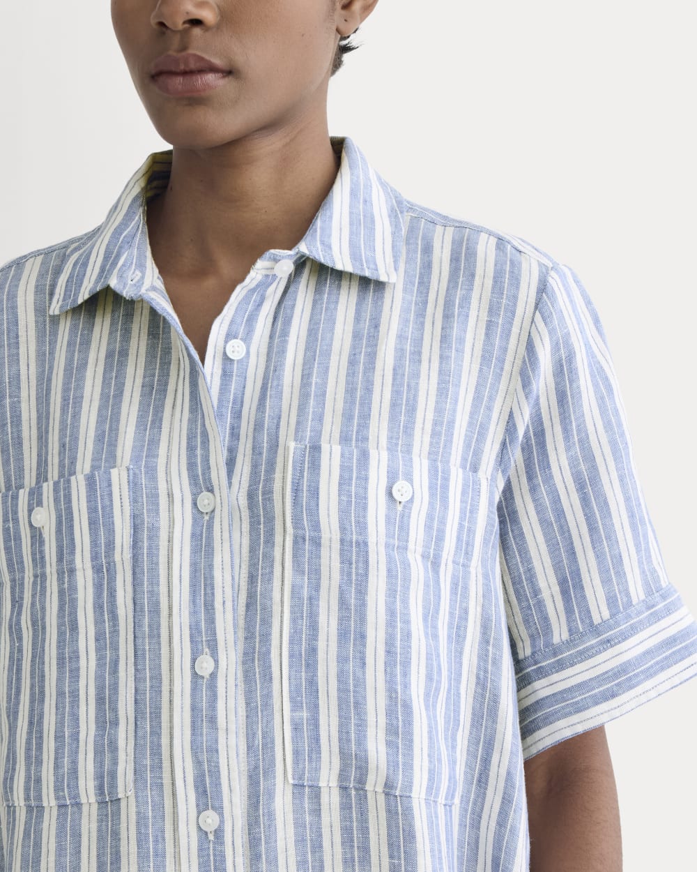 The Daytripper Dress in Linen | Soft Cobalt/Bone Everlane The Daytripper Dress in Linen | Soft Cobalt/Bone Everlane