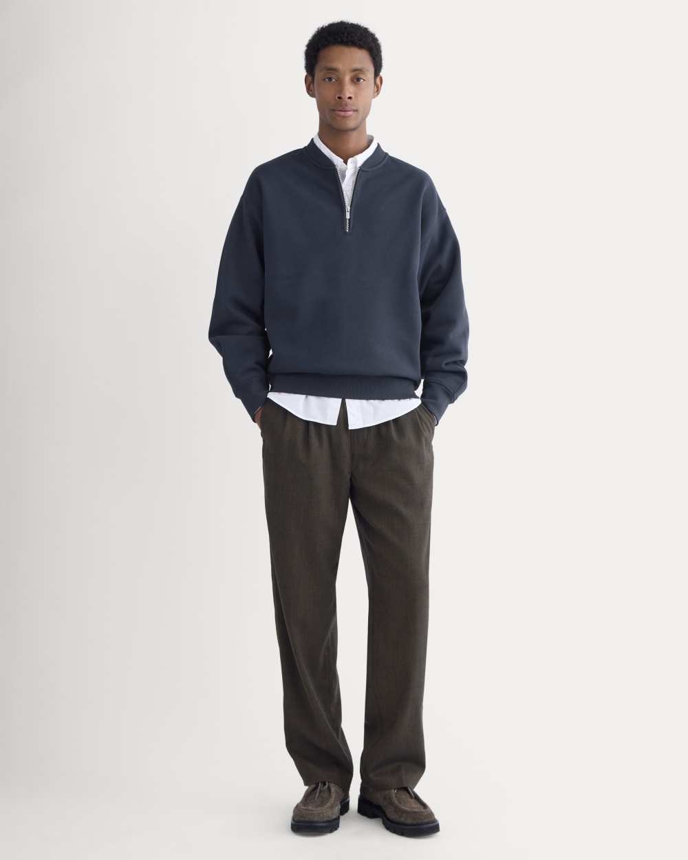 Luxe Fleece Half-Zip Pullover | Deep Navy – Everlane