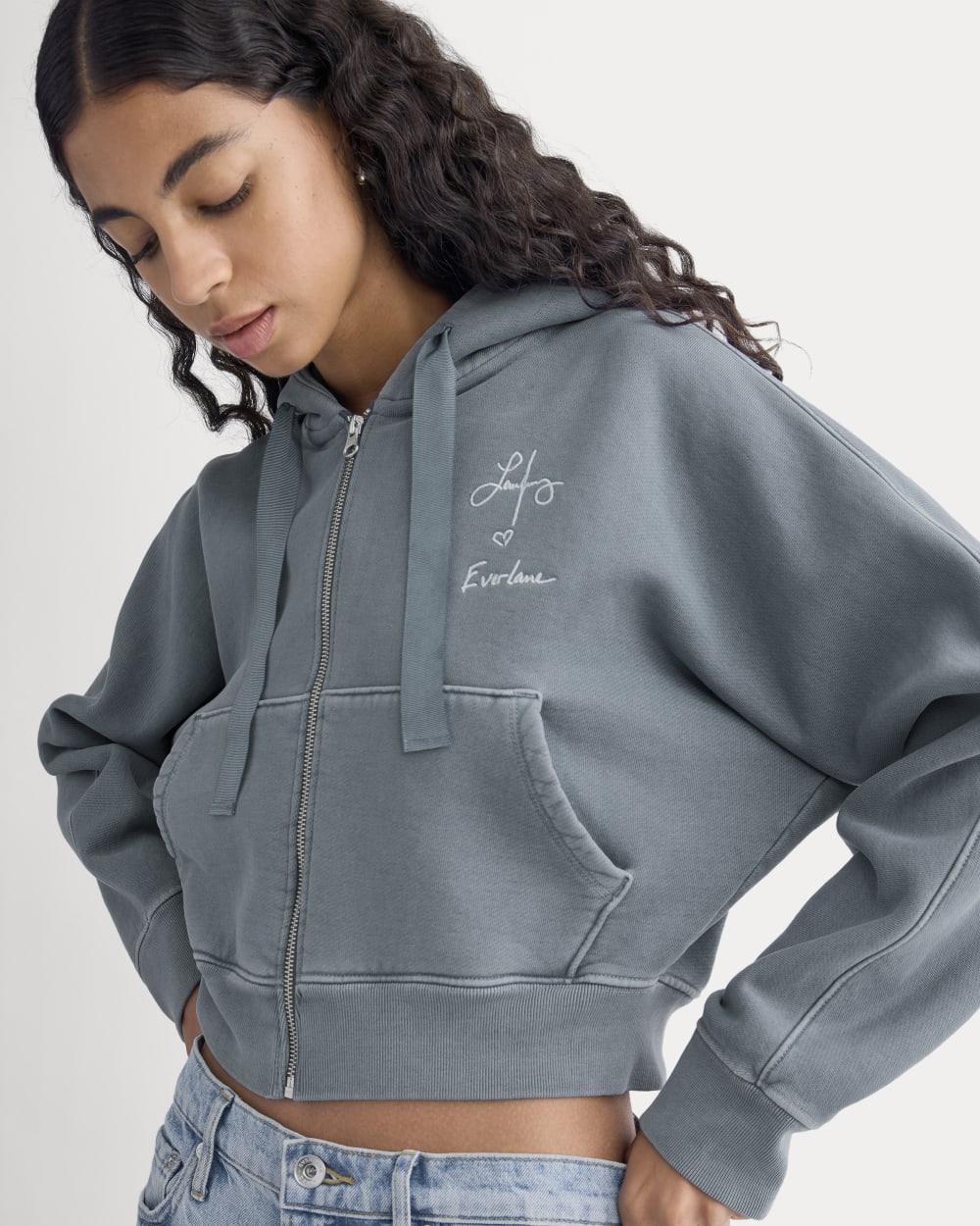 everlane-x-laufey-foundation-zip-hoodie-vintage-indigo