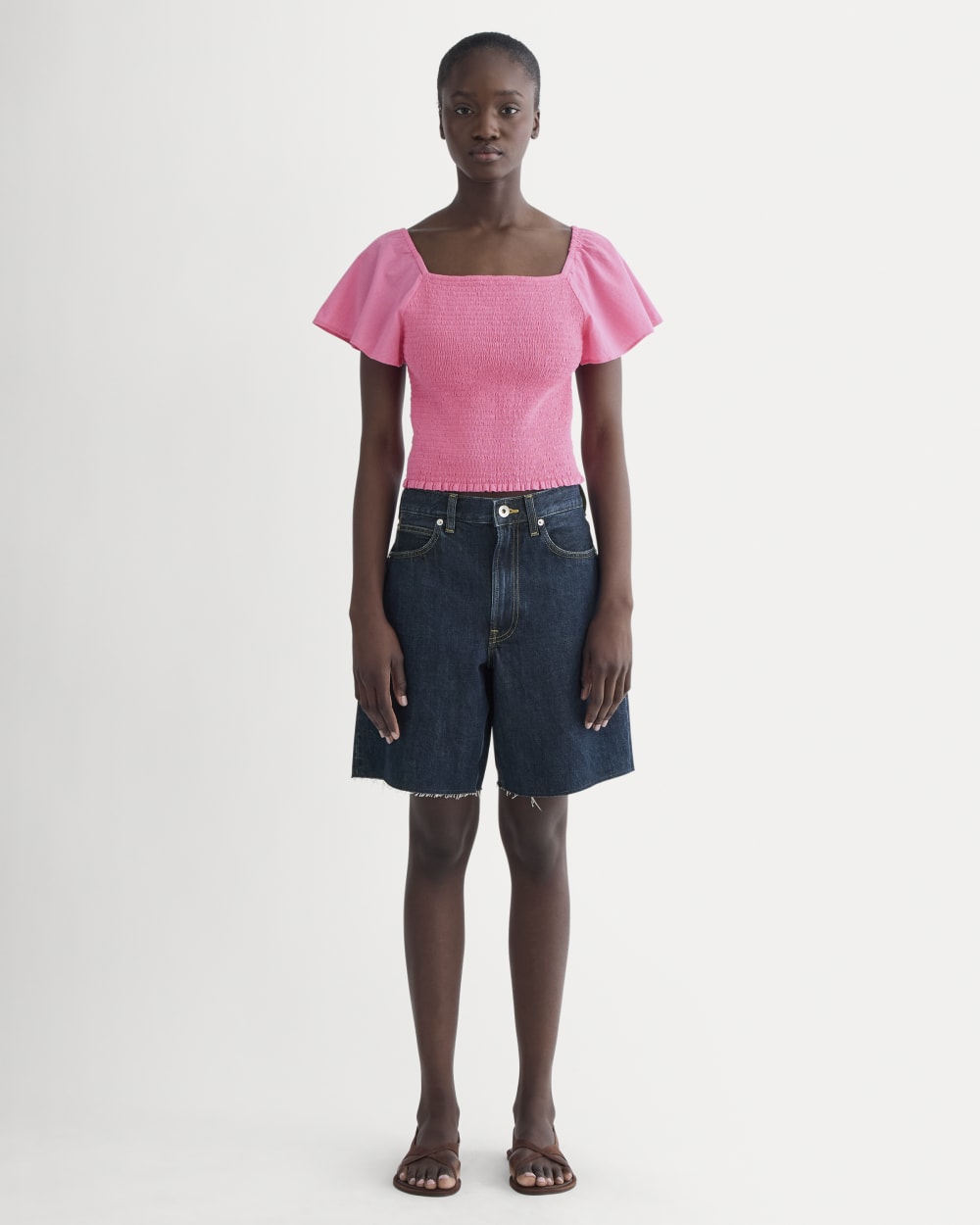 The Gauze Smocked Top | Deep Pink – Everlane