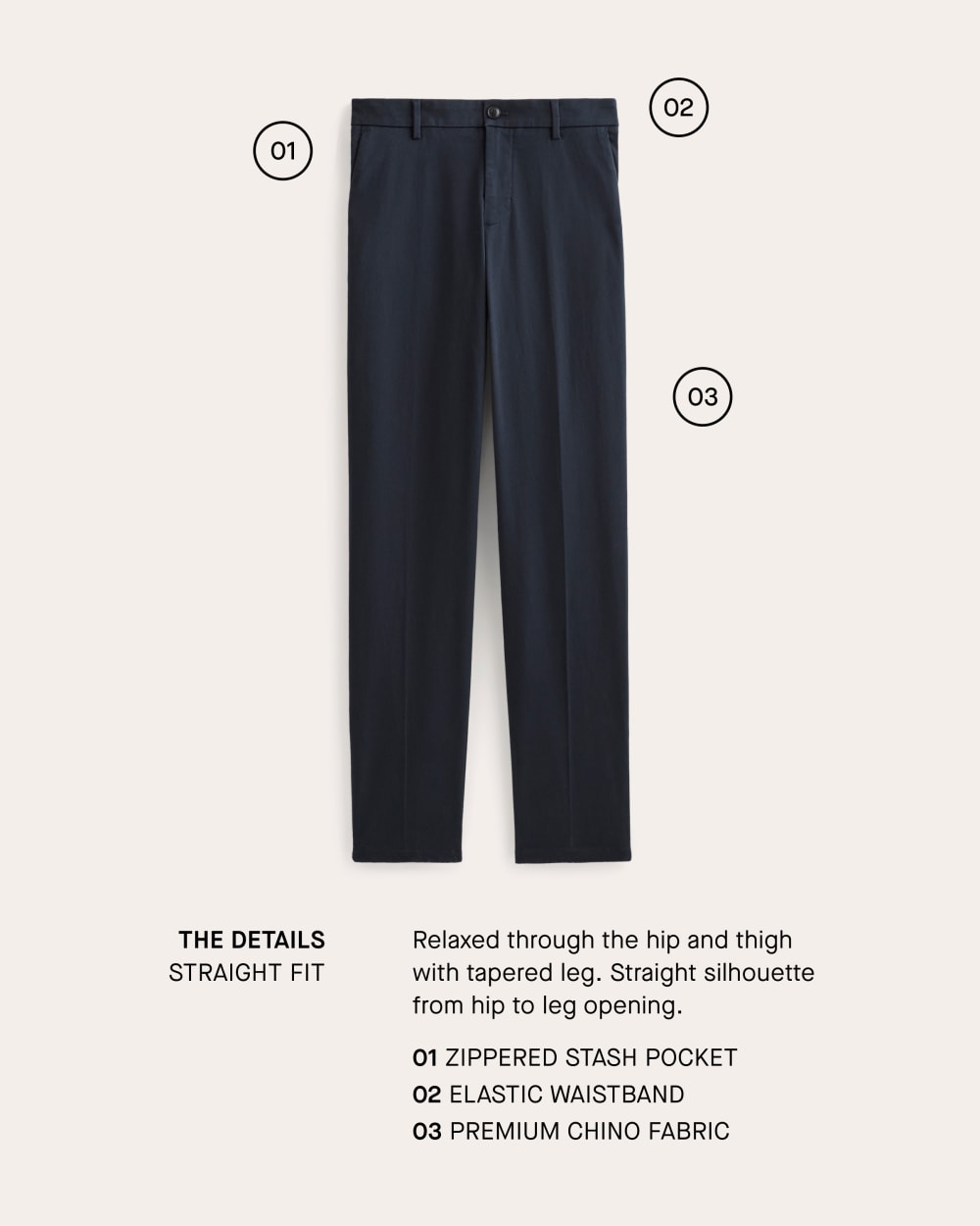 The Transit Chino | Deep Navy | Straight