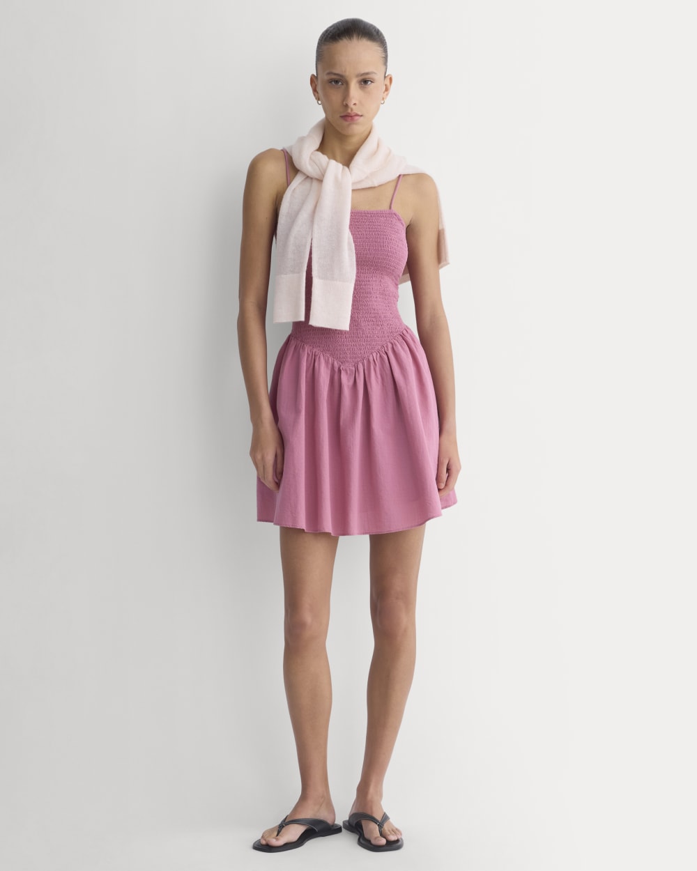 womens-gauze-smocked-mini-dress-heather-rose | primary