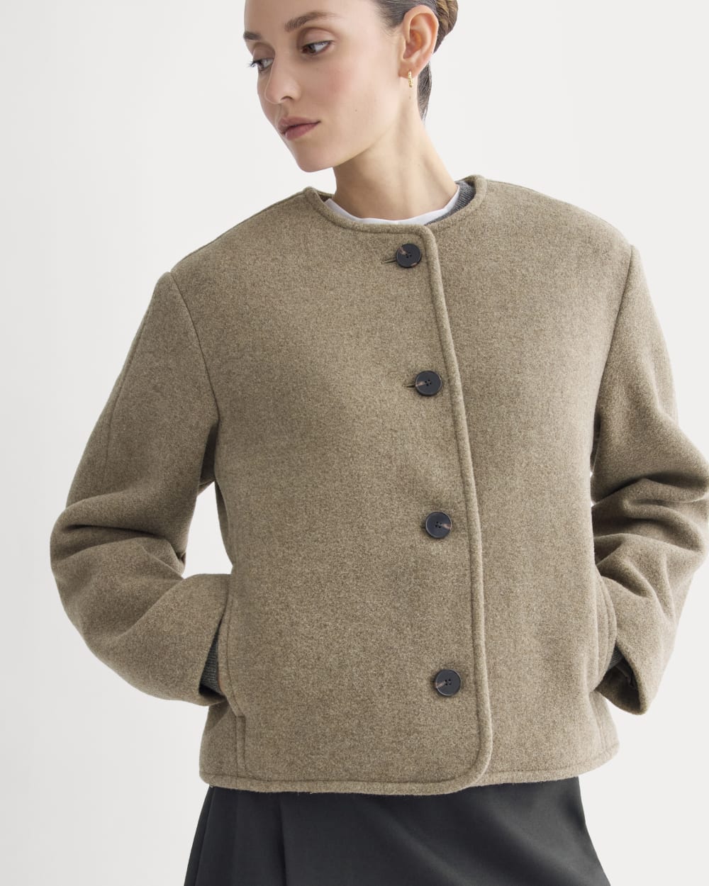 The Cocoon Coat in Wool | Heather Charcoal