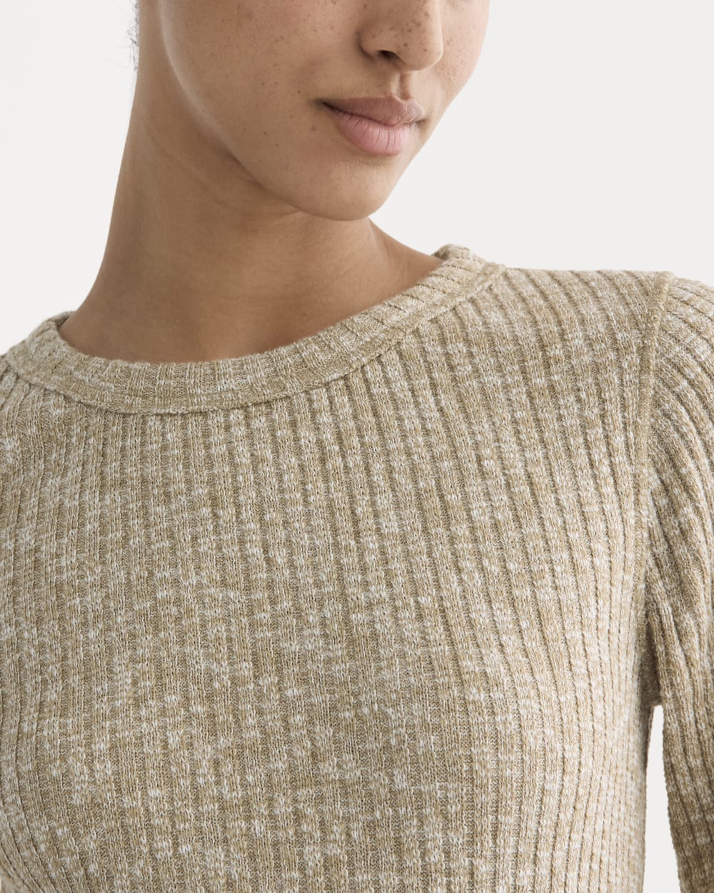 The Cozy Rib Long-Sleeve Tee | Cornstalk / Bone Twist – Everlane