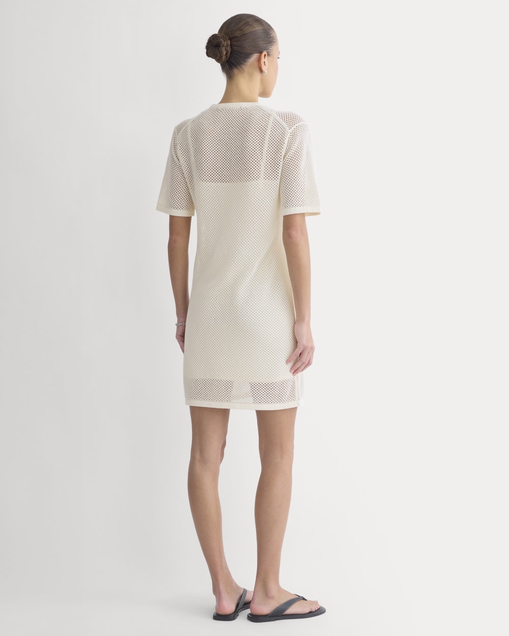 womens-mesh-knit-short-sleeve-dress-bone