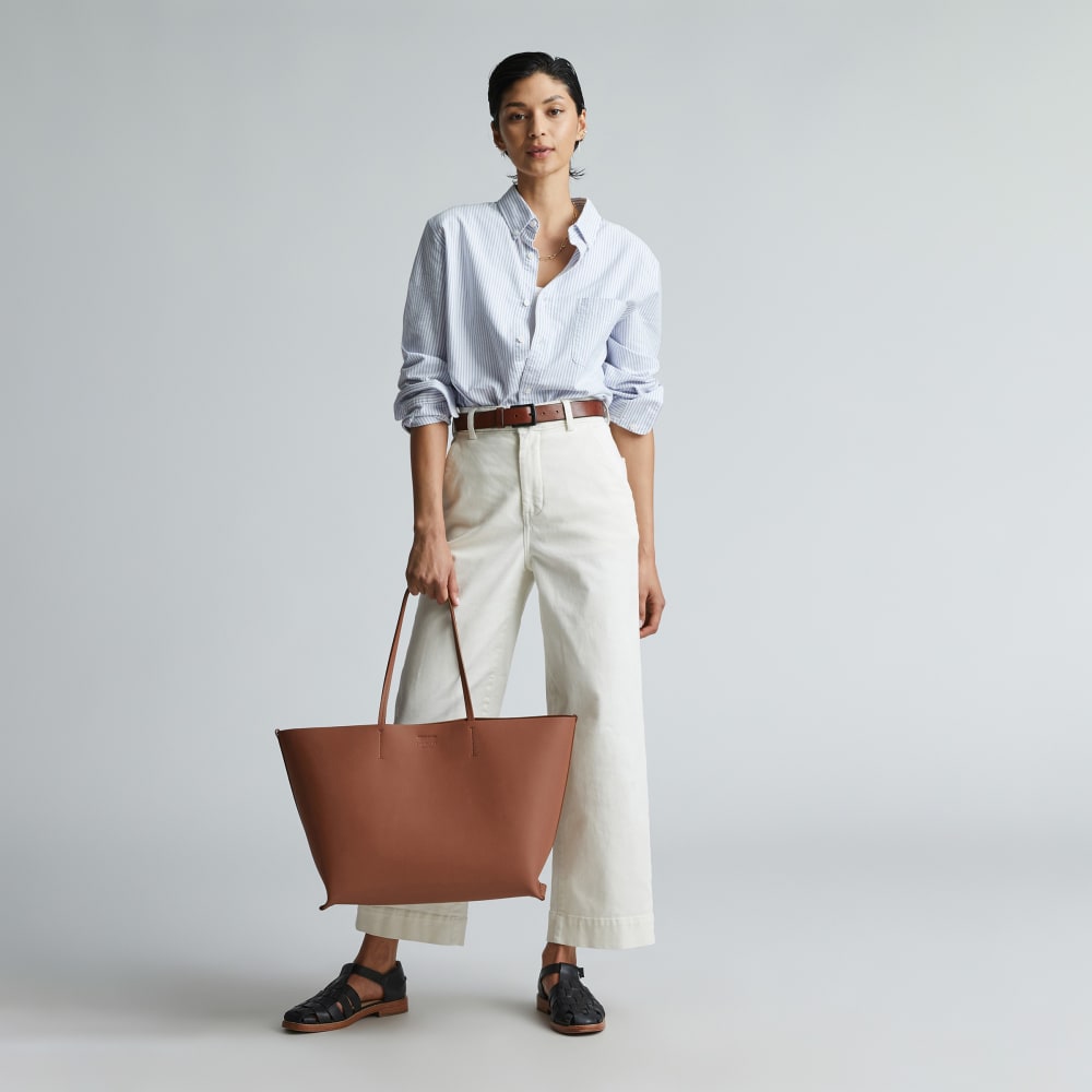 The Luxe Italian Leather Tote | Cognac – Everlane
