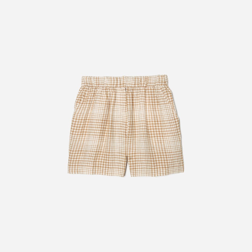 womens-linen-boxer-short-iced-coffee-grid | alt