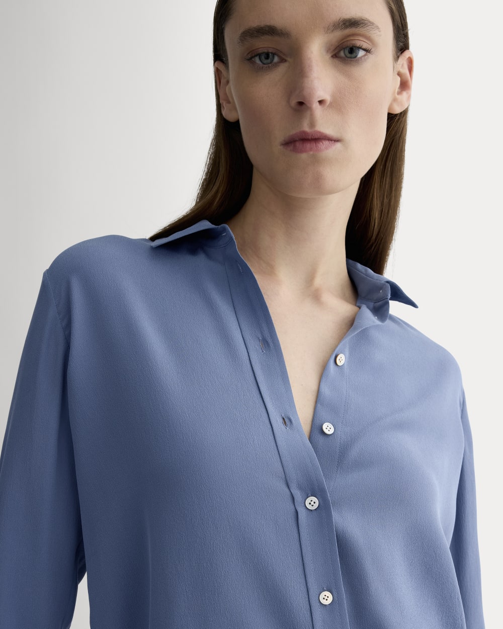 The Must-Have Shirt in Washable Silk | French Blue Everlane The Must-Have Shirt in Washable Silk | French Blue Everlane