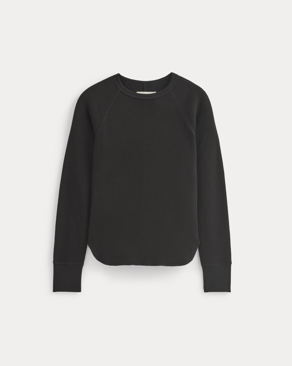 womens-slim-fit-crew-in-cozy-waffle-black | alt