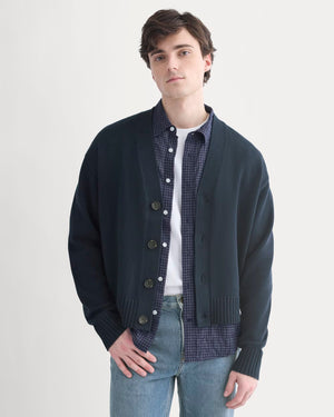 Cropped Cardigan in Everyday Cotton | Deep Navy