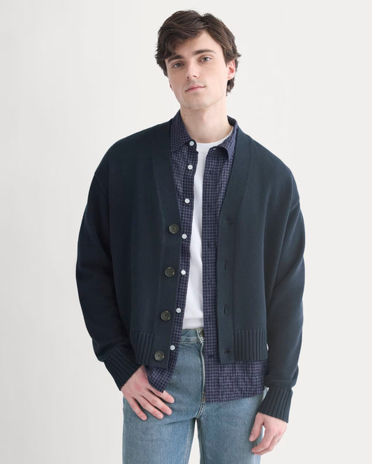 mens-cropped-cardigan-in-everyday-cotton-deep-navy | primary