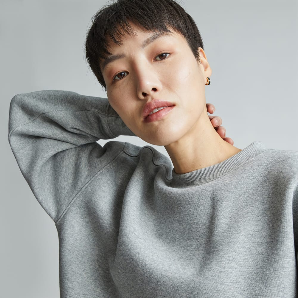 The ReTrack Oversized Crew | Heather Grey – Everlane